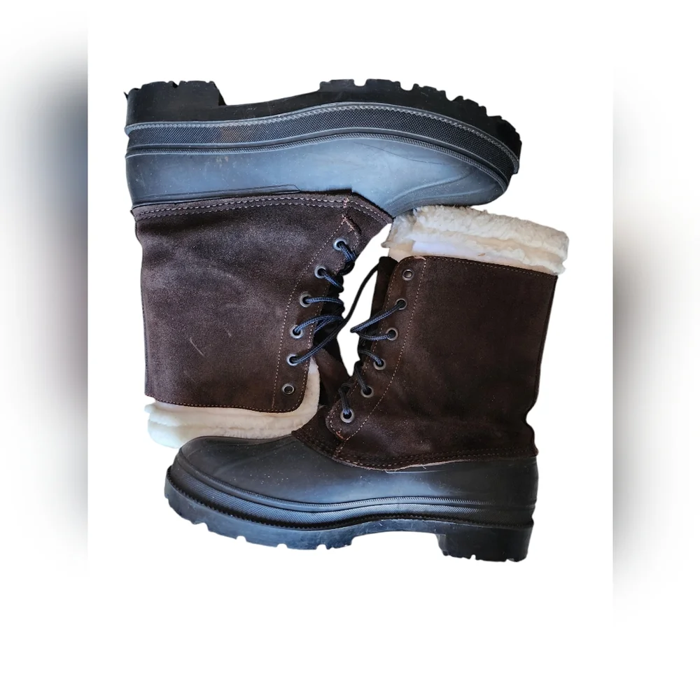 Wool Lined Suede Leather Duck Boots Mens Sz 9 Excellent Condition Vintage Canada